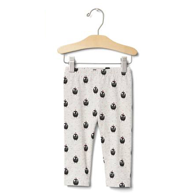 女婴儿万圣节主题趣味印花松紧腰打底裤