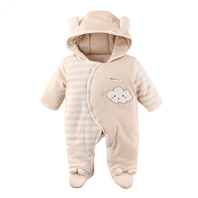 彩棉婴儿冬装连体棉衣新生儿衣服秋冬宝宝连体衣哈衣爬服外出服